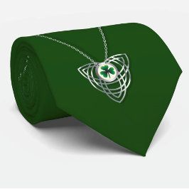 Kleeblatt und Celtic Knot St Patricks Day Krawatte