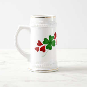 Kleeblatt und Herzen Bierglas