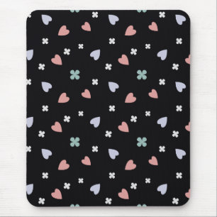 Kleeblatt- und Herzmuster Mousepad