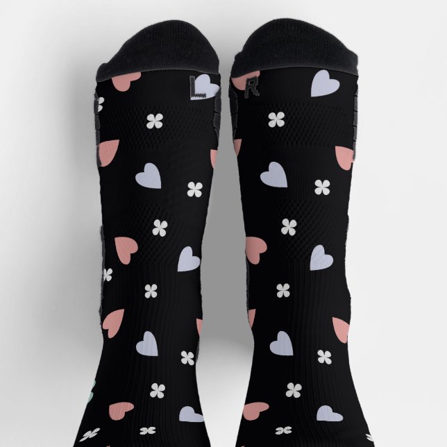 Kleeblatt- und Herzmuster Socken (Oben)