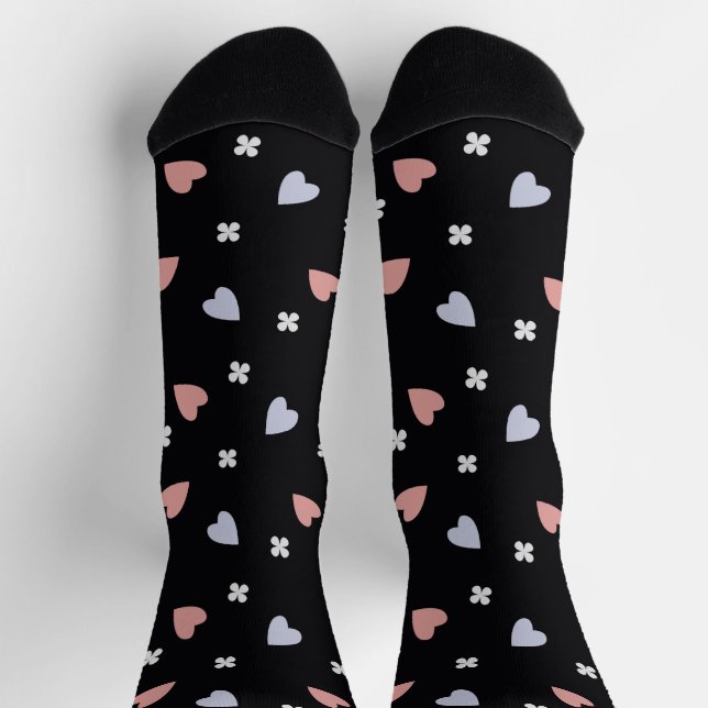 Kleeblatt- und Herzmuster Socken (Oben)