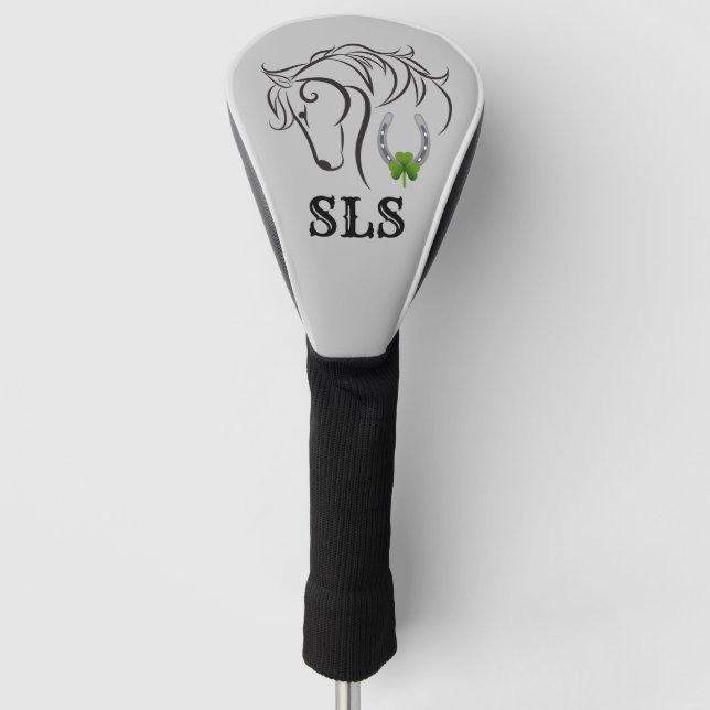 Kleeblatt und Hufeisen Golf Headcover (Vorderseite)