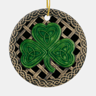 Kleeblatt und keltische Knochen Zierschwarz Keramik Ornament