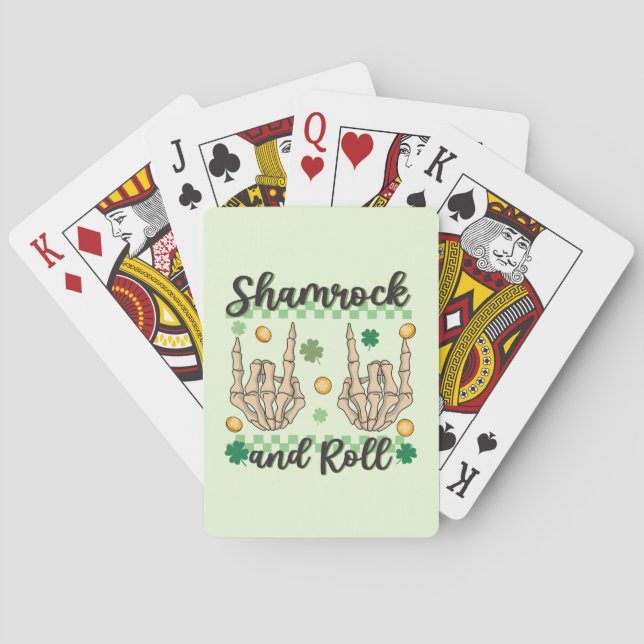 Kleeblatt und Roll Hand Spielkarten (Rückseite)