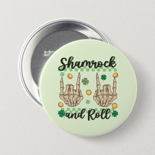 Kleeblatt- und Roll-Skelett Button (Vorne & Hinten)