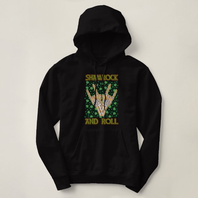 Kleeblatt und Roll St Patrick's Day Hoodie (Design vorne)