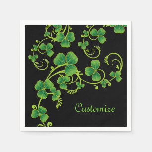 Kleeblatt Vines Green und Black Napkins Serviette