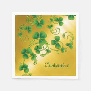 Kleeblatt Vines Green und Gold Napkins Serviette