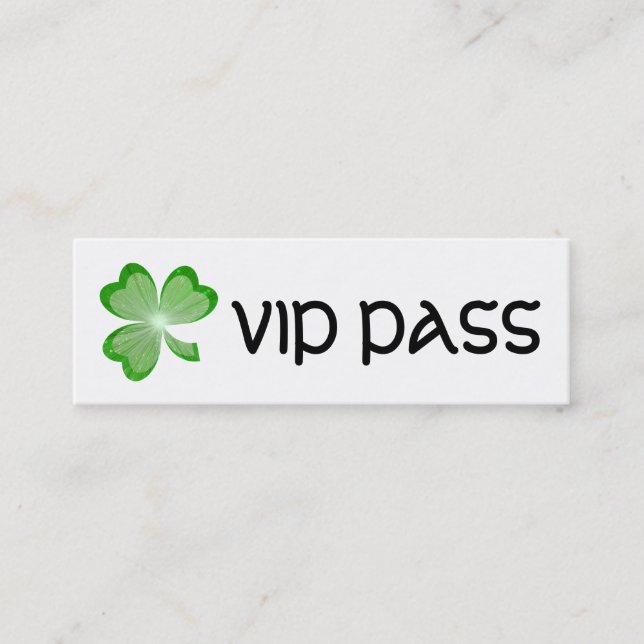 Kleeblatt White "VIP PASS" Visitenkarte dünn (Vorderseite)