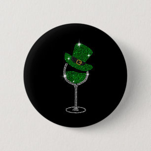 Kleeblatt Wine Gles Drinks St Patricks Day Irish Button
