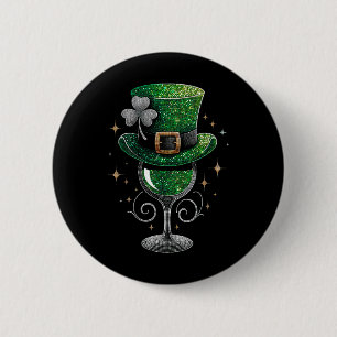 Kleeblatt Wine Gles Drinks St Patricks Day Irish Button