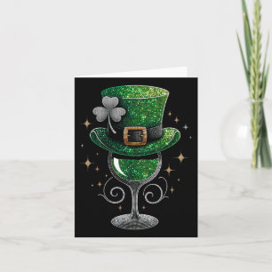 Kleeblatt Wine Gles Drinks St Patricks Day Irish Karte