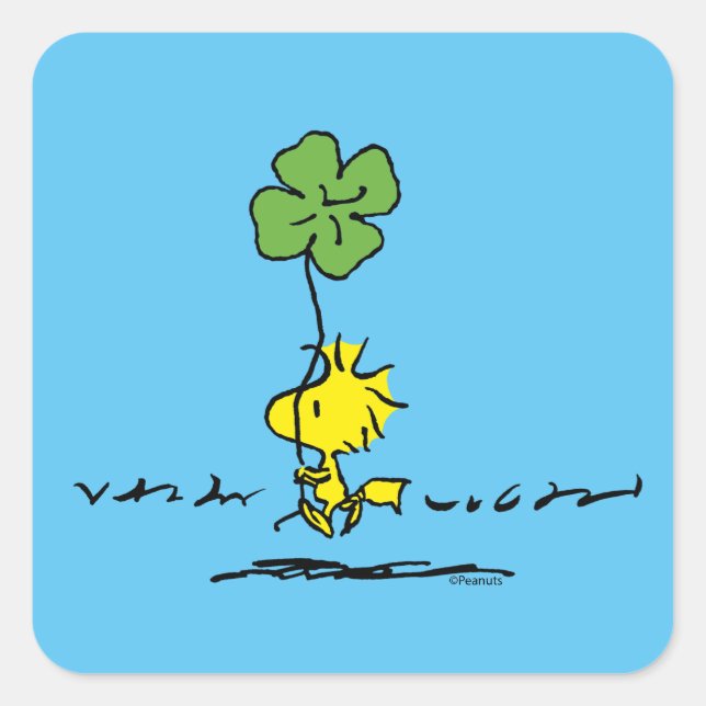 Kleeblatt zur Holzbeförderung Quadratischer Aufkleber (Vorderseite)