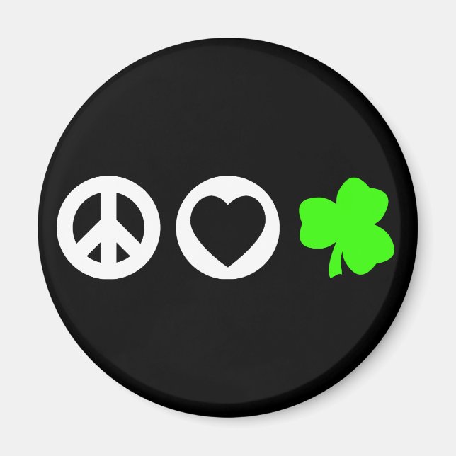 Kleeblatt zur Liebe des Friedens Magnet (Vorne)