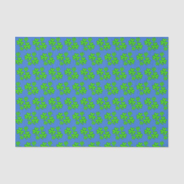 Kleeblätter auf Blue Seidenpapier (Vorderseite)