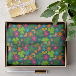 Kleeblätter, Blume und Rainbows St. Patrick's Day Seidenpapier