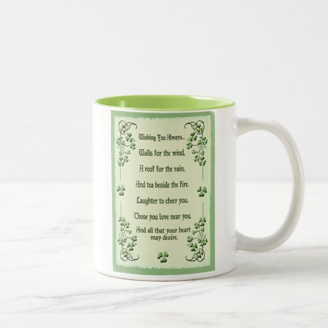 Kleeblätter, die Sie wünschen Zweifarbige Tasse (Rechts)