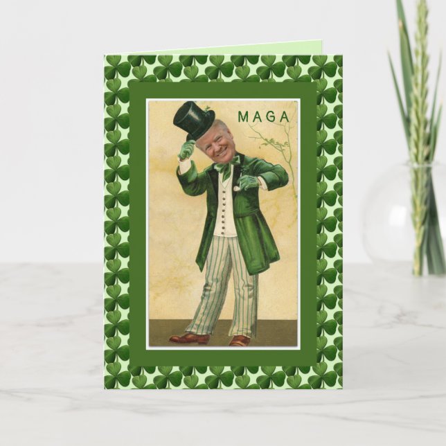 Kleeblätter Donald- Trumpst. Patricks TagMAGA Karte (Vorderseite)