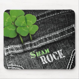 Kleeblätter in der Black Jeans Pocket Mousepad