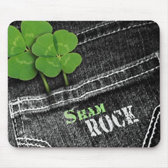 Kleeblätter in der Black Jeans Pocket Mousepad (Vorne)