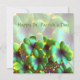 Kleeblätter mit Goldakzenten, St. Patrick's Day Feiertagskarte