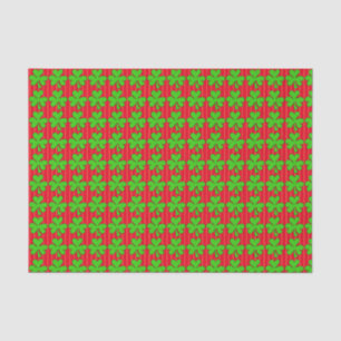Kleeblätter mit roter Linie Seidenpapier