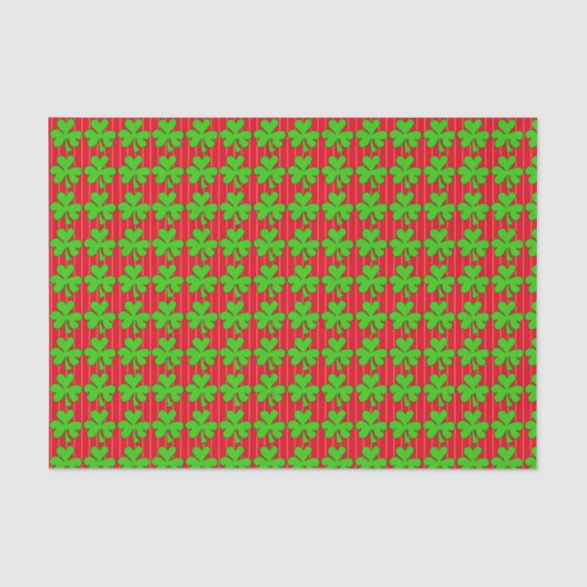 Kleeblätter mit roter Linie Seidenpapier (Vorderseite)