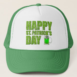 Kleeblätter und grünes Bier Frohen St. Patrick's D Truckerkappe