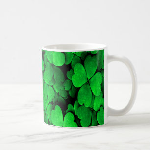 Kleeblätter und Herz St. Patrick's Day Green Kaffeetasse