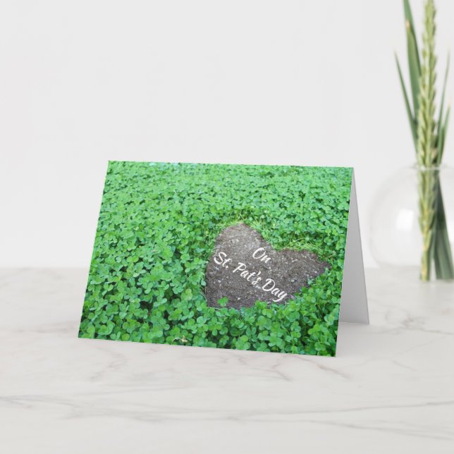 Kleeblätter und Herzinfarkt St.Pat's Day Card Karte (Vorderseite)