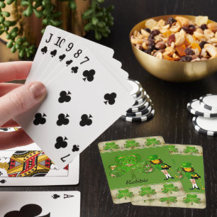 Kleeblätter und Leprechaun Spielkarten