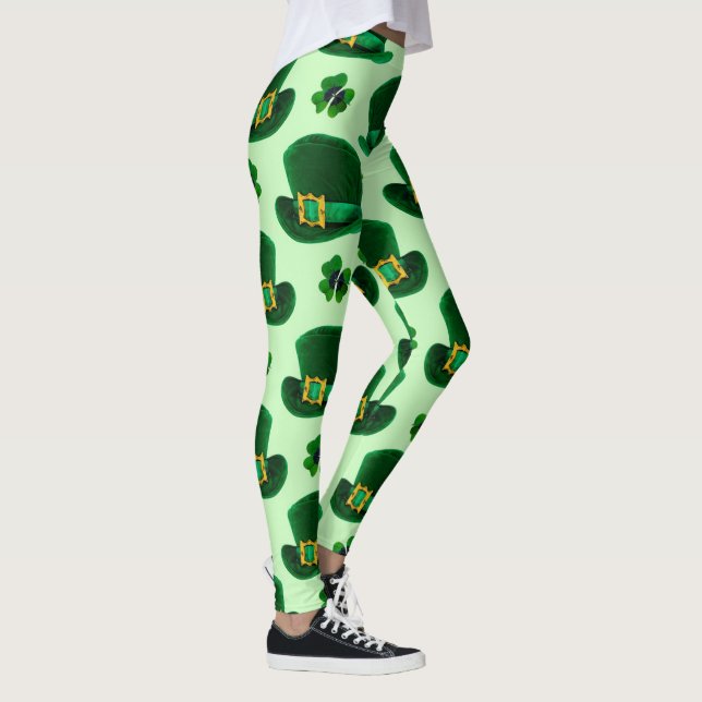 Kleeblätter und Leprecherhäuser Leggings (Rechts)