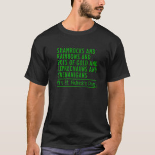 Kleeblätter und Regenbogen und Goldbleche aus Iris T-Shirt