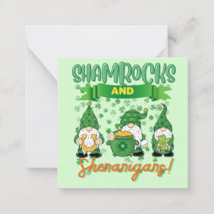 Kleeblätter und Shenanigans St Patrick's Day Lucky Mitteilungskarte