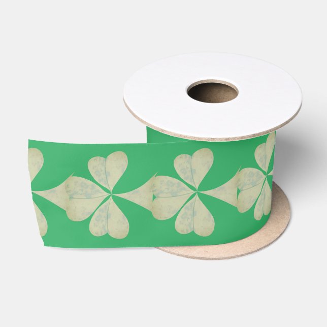 Kleeblätter zu Green Satin Ribbon Satinband (Spule)