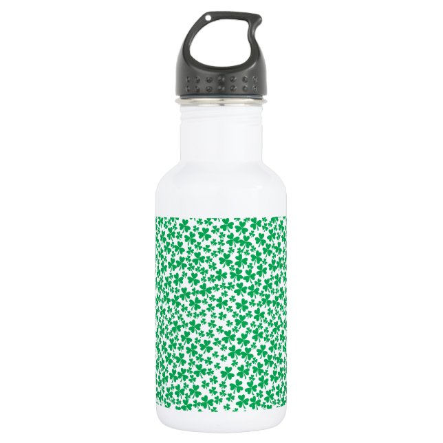 Kleeblätter zum St. Patrick's Day Edelstahlflasche (Vorderseite)