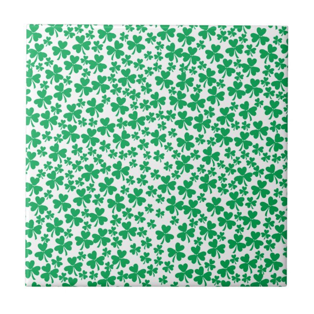 Kleeblätter zum St. Patrick's Day Fliese (Vorderseite)