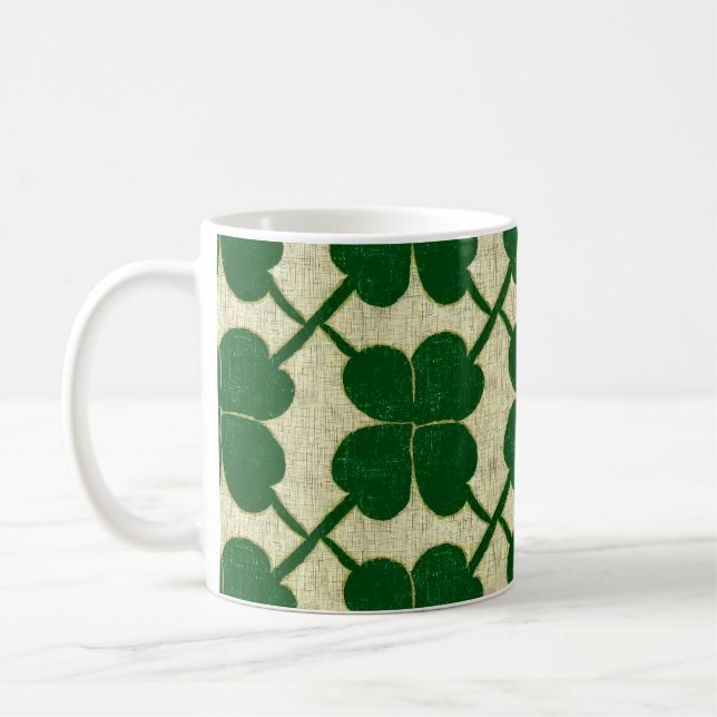 Kleeblattgitter-Leinen Kaffeetasse (Links)