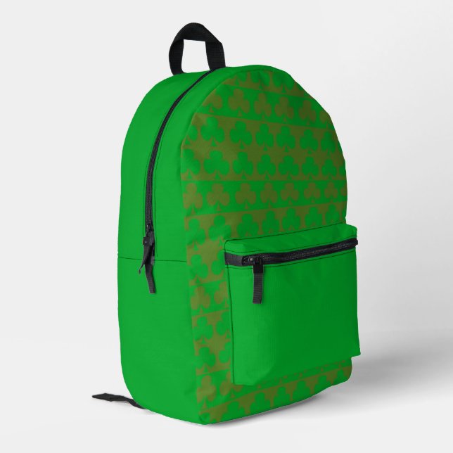 Kleeblattmuster Bedruckter Rucksack (Rückseitige Ecke links)