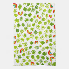 Kleeblatts and Rainbows Watercolor Irland Geschirrtuch
