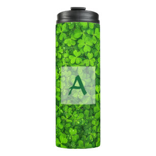 Kleeblatts Clover Blätter St. Patrick's Day Monogr Thermosbecher