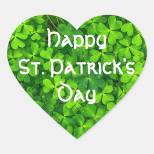 Kleeblatts Clover Verlasse St. Patrick's Day Fun Herz-Aufkleber