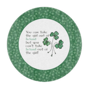 Kleeblatts Irish Girl Quote Glass Cutting Board Schneidebrett