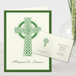 Kleeblatts Katholische Irish Celtic Cross Beileid Dankeskarte