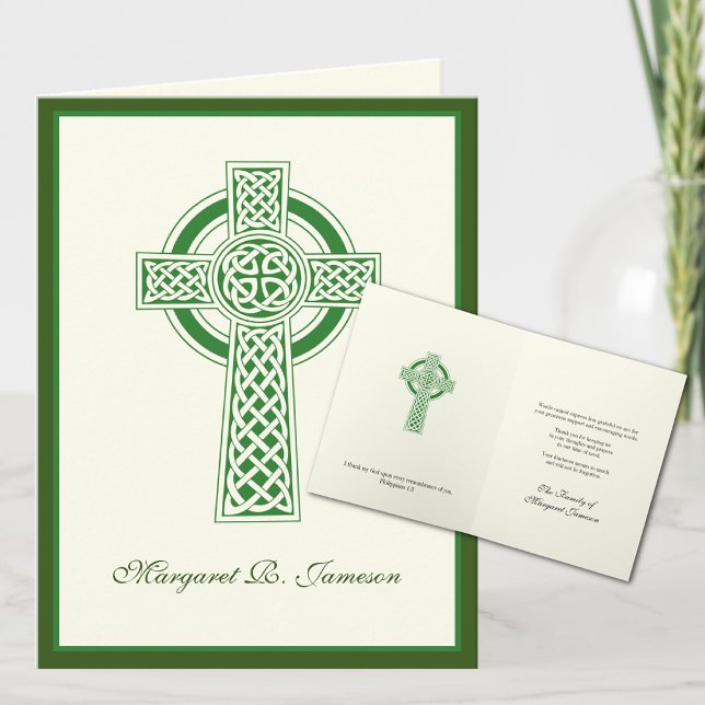 Kleeblatts Katholische Irish Celtic Cross Beileid Dankeskarte (Von Creator hochgeladen)