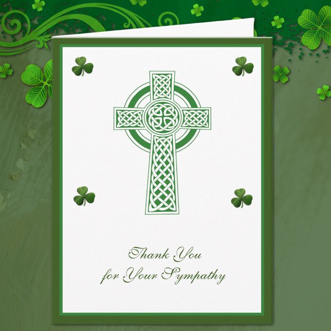 Kleeblatts Katholische Irish Celtic Cross Beileid Dankeskarte (Von Creator hochgeladen)