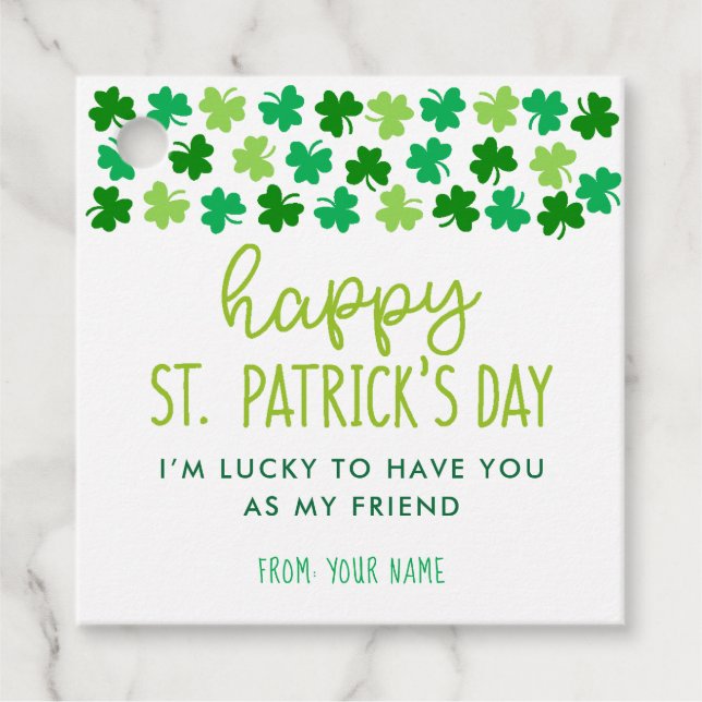 Kleeblatts Lucky friend St. Patrick's Day Geschenkanhänger (Vorderseite)