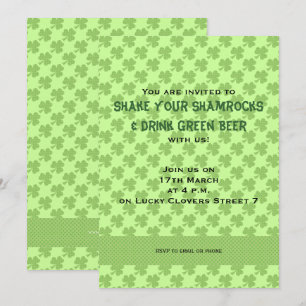 Kleeblatts Polka dots St. Patrick's Day Einladung