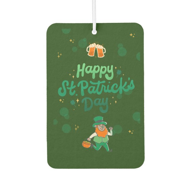 "Kleeblatts & Shenanigans: Ein St. Patrick's Day Autolufterfrischer (Vorderseite)
