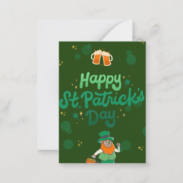 "Kleeblatts & Shenanigans: Ein St. Patrick's Day Mitteilungskarte (Vorderseite)
